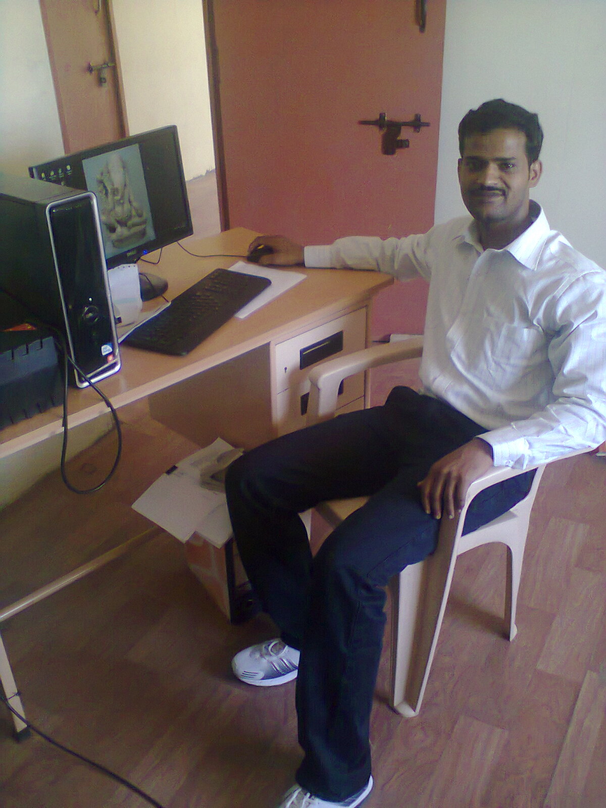 in my office