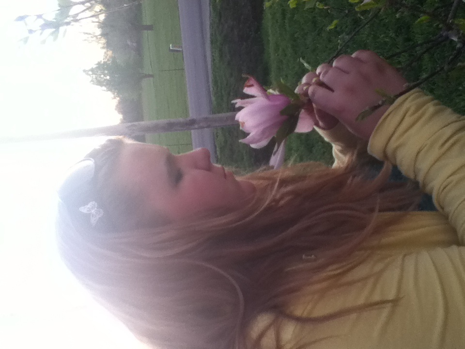 Smelling a flower lol :)