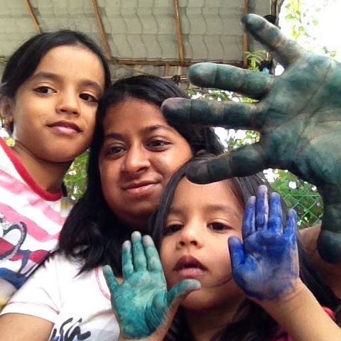 me and my neighbours kid 
nisha ( 5 yr old )
nurul (10 yr old)