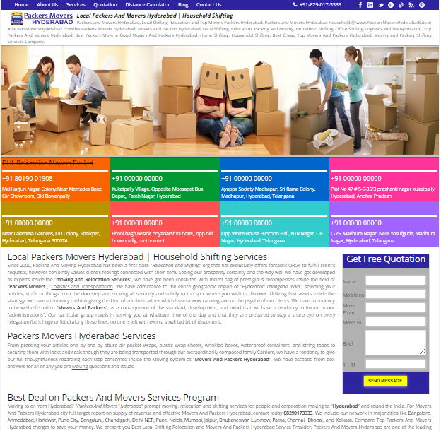 We Provide Best Packers And Movers Hyderabad List for Get Free Best Quotes, Compare Charges, Save Mo