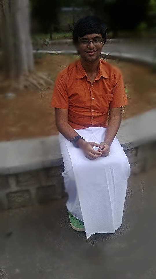 me in traditional outfit in front of collefe hostel