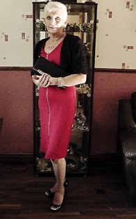 Dressed up for sister wedding feeling happy :-) .