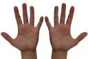 my finger in hand